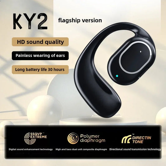 Original KY-2 TWS Bluetooth-compatible Headset For Sport Running Wireless Earphones Cycling Driving Cellphones Gamer Headphones