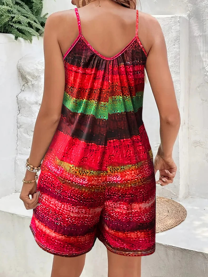 Summer New Drawing Printed Jumpsuit For Women,vacation outfits women, fashion jumpsuit for summer clothes