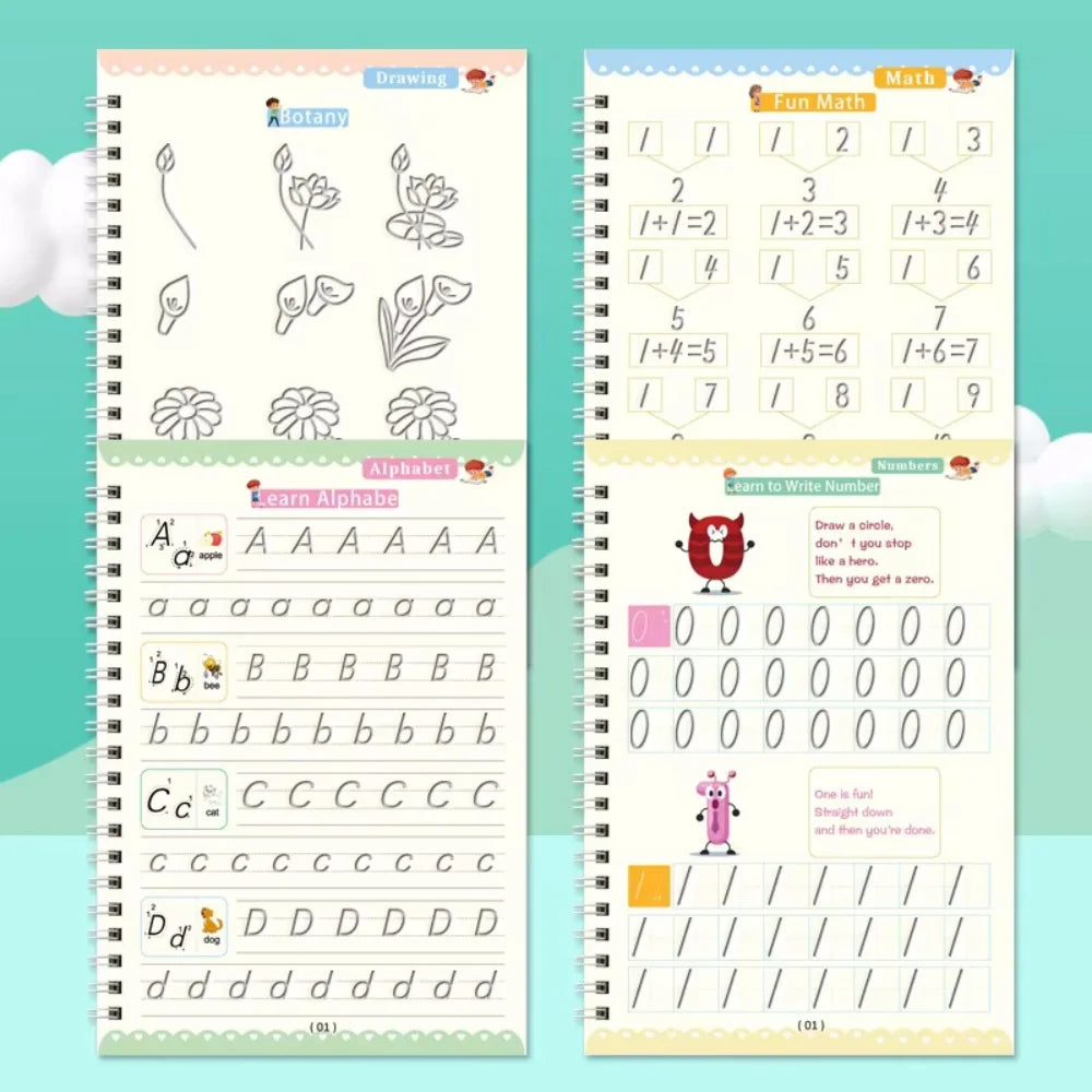 Magical Tracing Workbook Educational Montessori Books for Children Pen Control Training Reusable Calligraphy Copybook for Kids