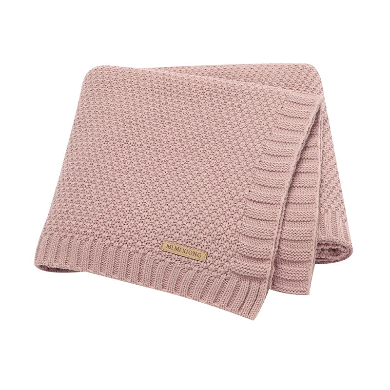 Newborn Baby Blankets Swaddle Wrap Breathable Knitted Infant Boys Girls Crib Cellular 100*80cm Toddler Throw Receiving Quilt Mat