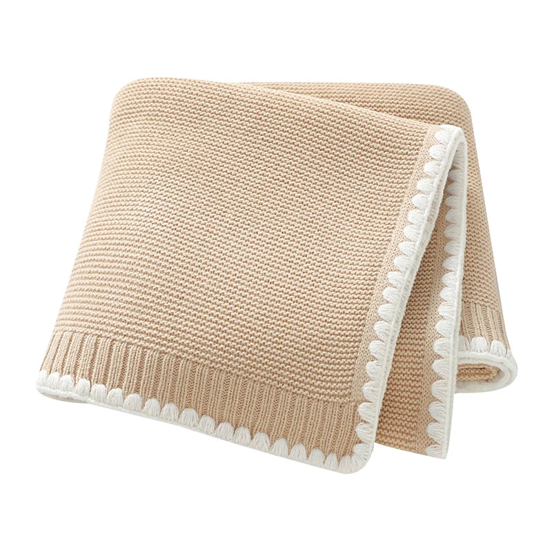 Solid Baby Receiving Blankets for Girl & Boy 90*70cm Knitting Newborn Netural Dual-Use Crib Nap Bedding Sheets Children Cellular