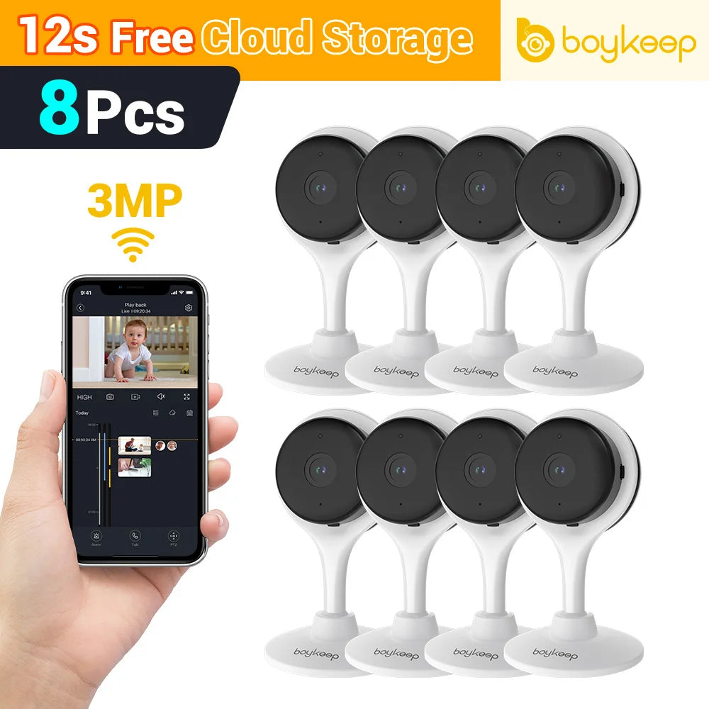 BoyKeep Indoor Home Security Mini IP Camera Smart CCTV Pet Camera Baby Video Monitor 24/7 Surveillance Camera