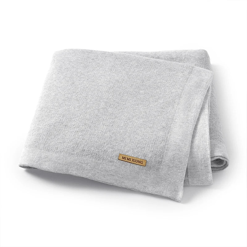 Baby Cotton Blankets Soft Comfortable Knit Newborn Boys Girls Dual-Use Stroller Swaddle Wrap Quilts Covers 100*80cm Throwing Mat