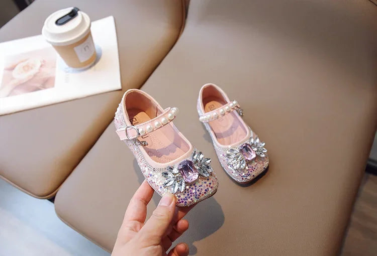 2025 New Fashionable Stylish Princess Crystal Shoes For Girls Children's Dance Kids Shoes Wholesale Medium