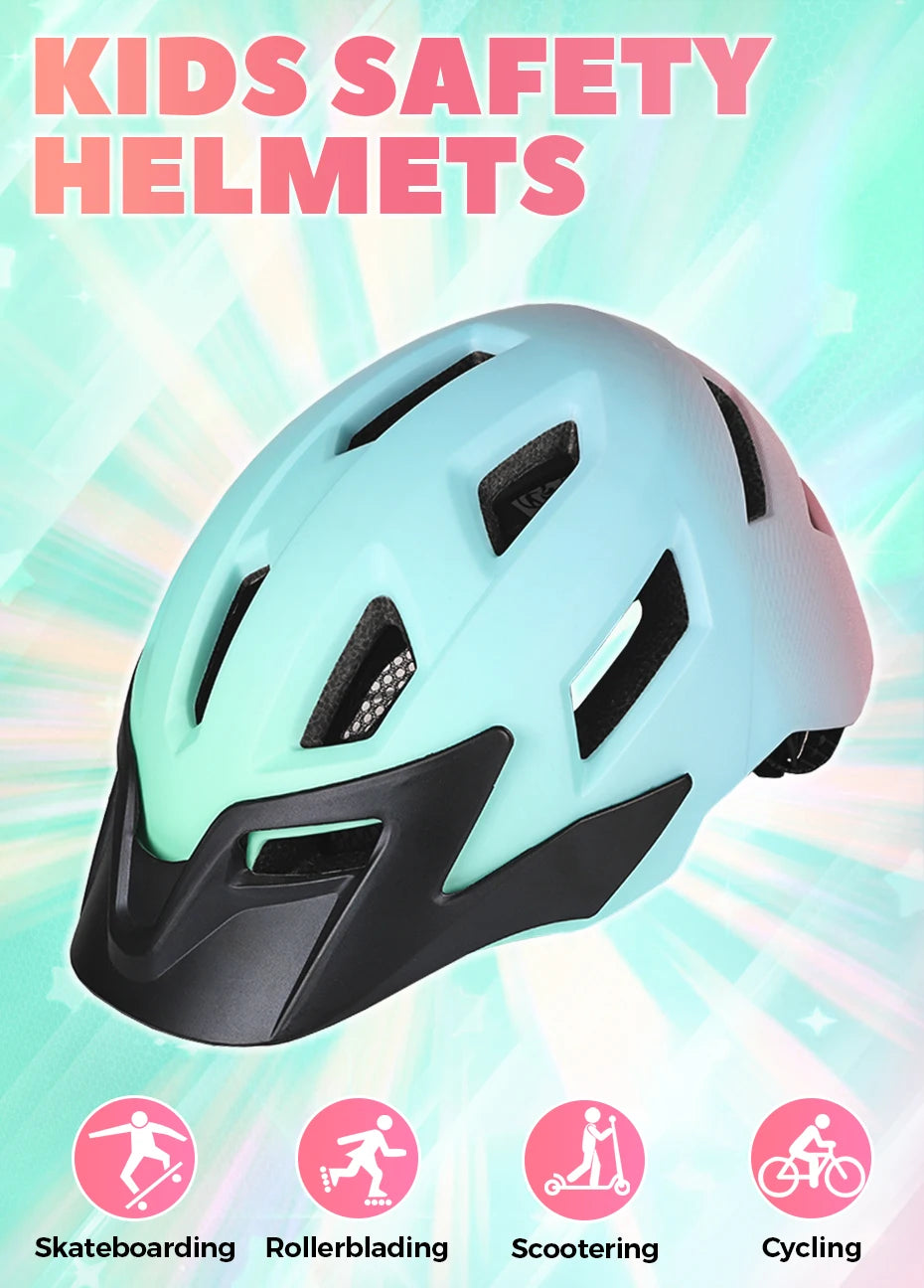 FUNWICT Children Bicycle Helmet Elbow Pads Protective Gear Sports Lightweight Safety Cap Bike Skateboard Roller Skating durable