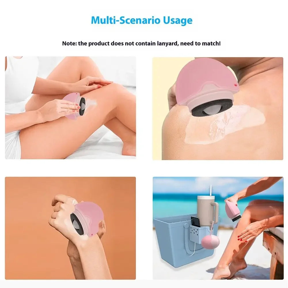 55ml Silicone Suncream Roller Applicator Refillable Oval Isolation Lotion Cream Bottles Stitching Color Cosmetics Tool Travel ﻿