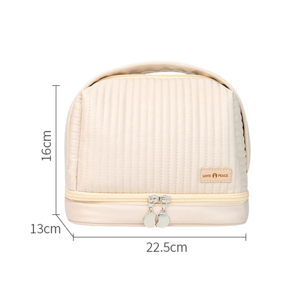 Girls Cosmetic Bag for Makeup PU Leather Make Up Organizer Case Handbag Women Travel Toiletry Storage Pouch Make Up Case