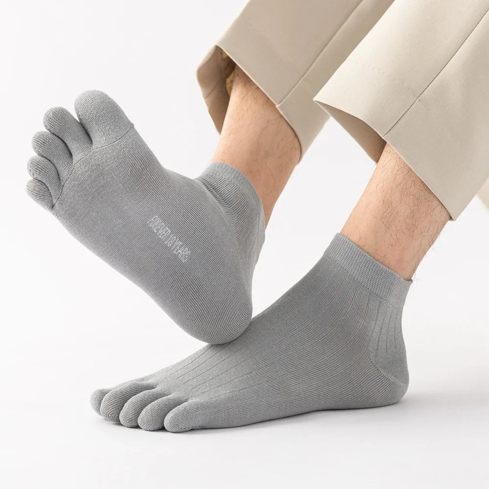 5 Pairs Summer Five Finger Socks for Men Thin Cotton Toe Socks with Separate Fingers Low Cut Ankle Sports Socks high quality
