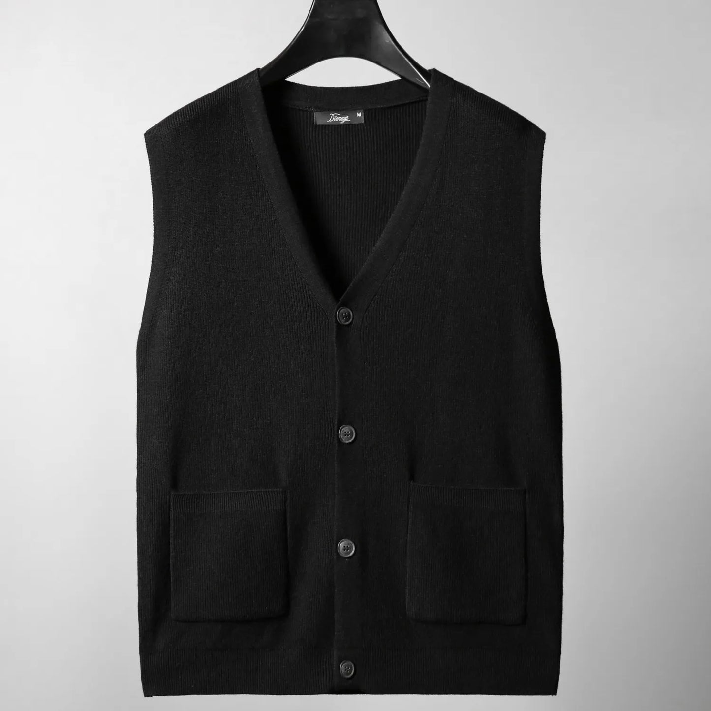 Large knitted sweater, men's new cardigan vest, autumn and winter large loose fat sweater.