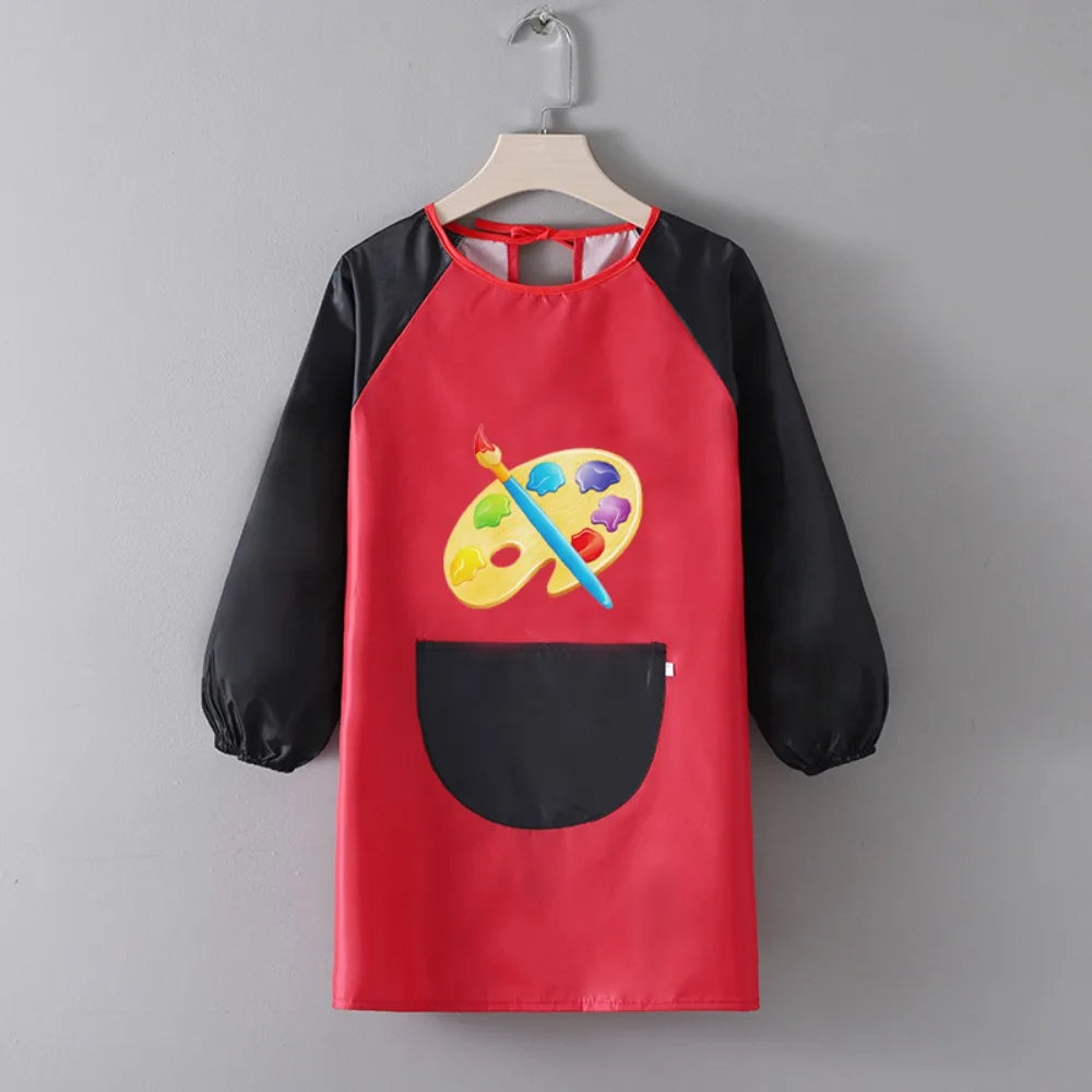 Gifts Polyester Kids Painting Apron Waterproof Long Sleeved Cooking Apron Cosplay Costume Baking Bibs