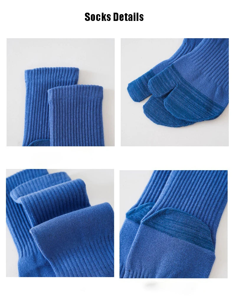 5 Pairs New Style Tabi Two Toed Socks Man Mid-tube Thumb Sock Thick Sweat-absorbing Warm Casual Sport Finger Socks Men Fashions