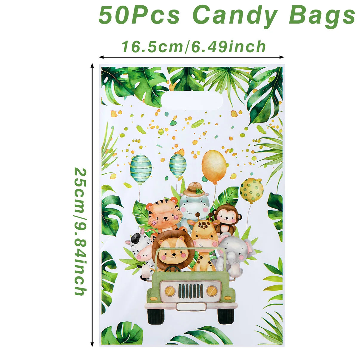 Jungle Animals Party Gift Biscuit Candy Packing Bag Jungle Safari Birthday Party Decor Kids Wild One ﻿Party Supplies Baby Shower
