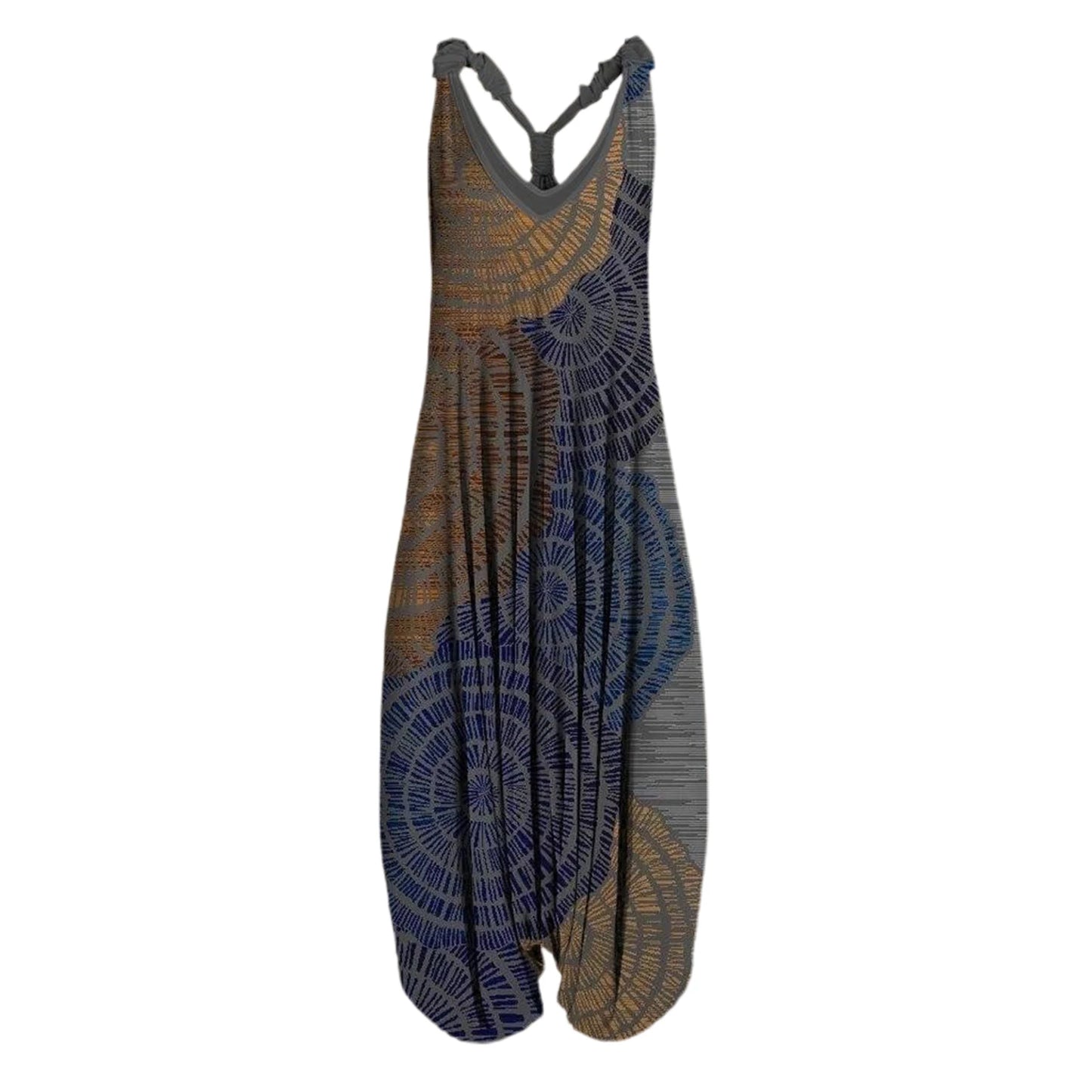Vintage  Womens Summer Playsuit Romper Jumpsuit Ladies Sleeveless Casual Floral Print Elegant High Waist Jumpsuits Комбинезоны