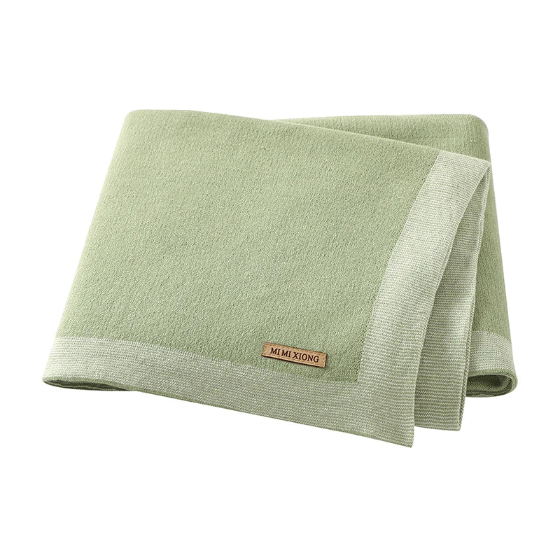Baby Cotton Blankets Soft Comfortable Knit Newborn Boys Girls Dual-Use Stroller Swaddle Wrap Quilts Covers 100*80cm Throwing Mat