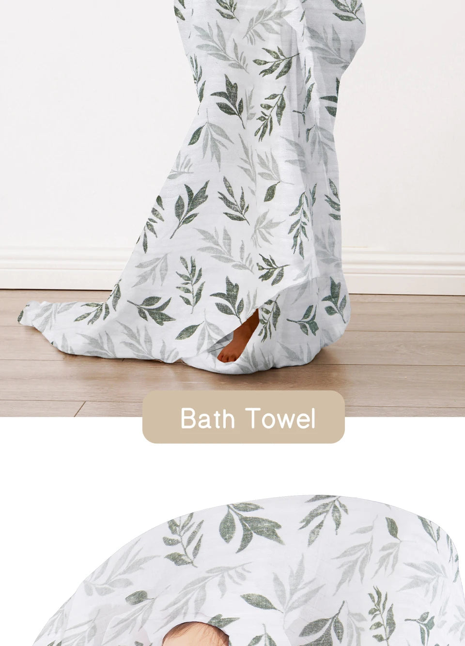 Elinfant 100% cotton 120*110cm 2 Layers Newborn Baby Bath Towel Wrap Muslin Swaddle Blankets Wholesale Dropshipping