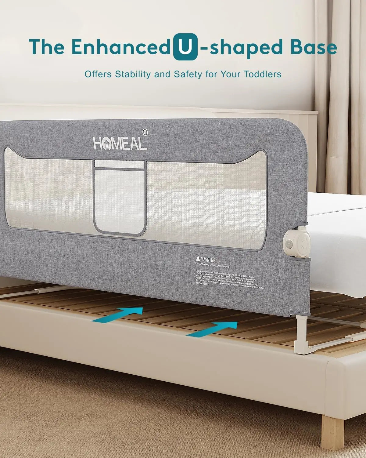 Bed Rail For Toddlers, 59In Swing Down Baby Bed Rail Guard, Toddler Bed Rails For King Size Beds, Twin, Full, Queen, Bed Guard