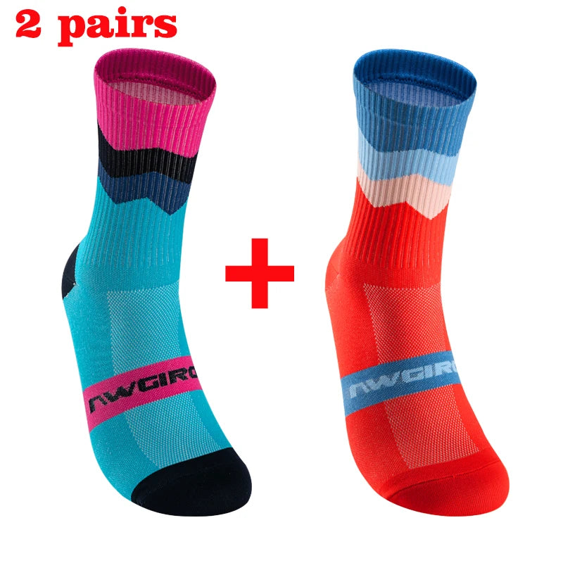2pairs Professional Cycling Socks Breathable Road Bicycle Socks Men Women Outdoor Sports Racing e Compression Cycling For Women