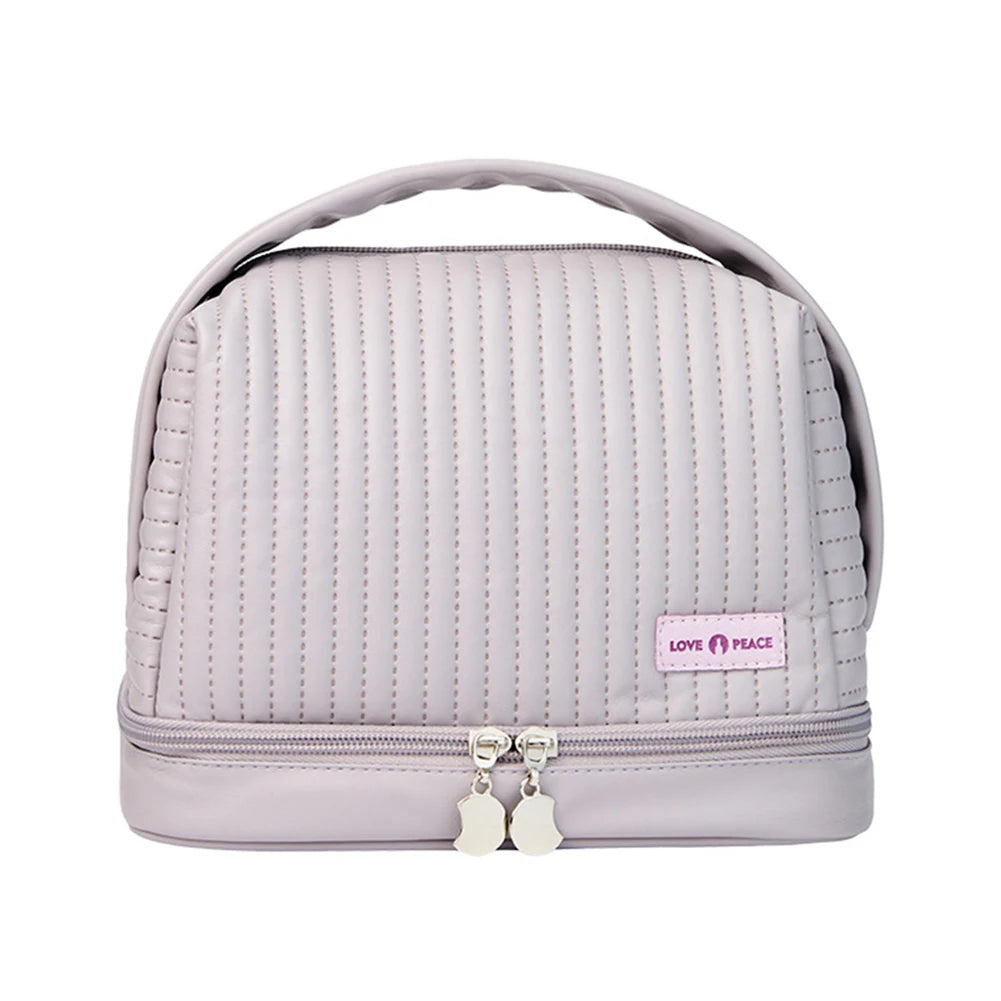 Girls Cosmetic Bag for Makeup PU Leather Make Up Organizer Case Handbag Women Travel Toiletry Storage Pouch Make Up Case