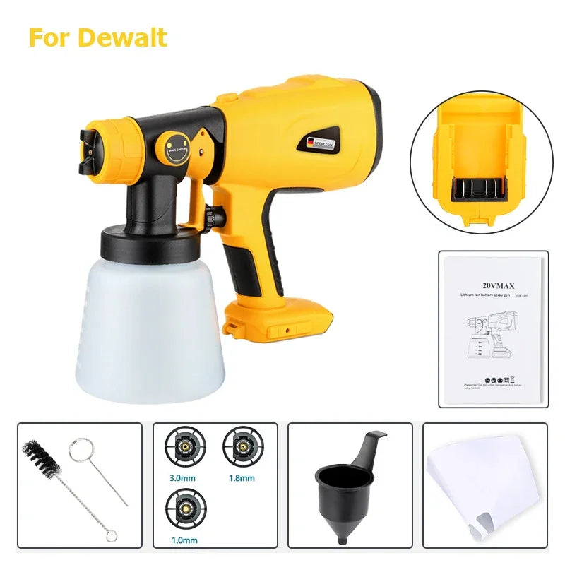Spray Gun For Makita/Bosch/Dewalt/Milwaukee/Ryobi 18V 20V Lithium Battery Electric Furniture Paint Sprayer Airbrush Power Tool