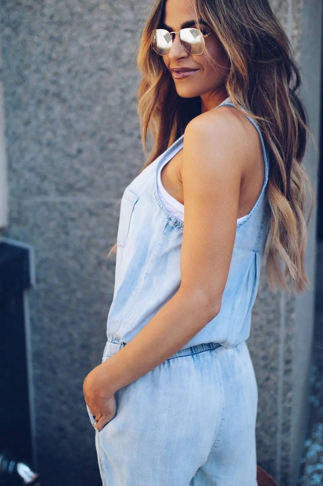 Summer Denim Jumpsuit For Women 2025 Fashion Sleeveless Button Vest Slim Drawstring Pant Jumpsuits High Street Women's Clothing
