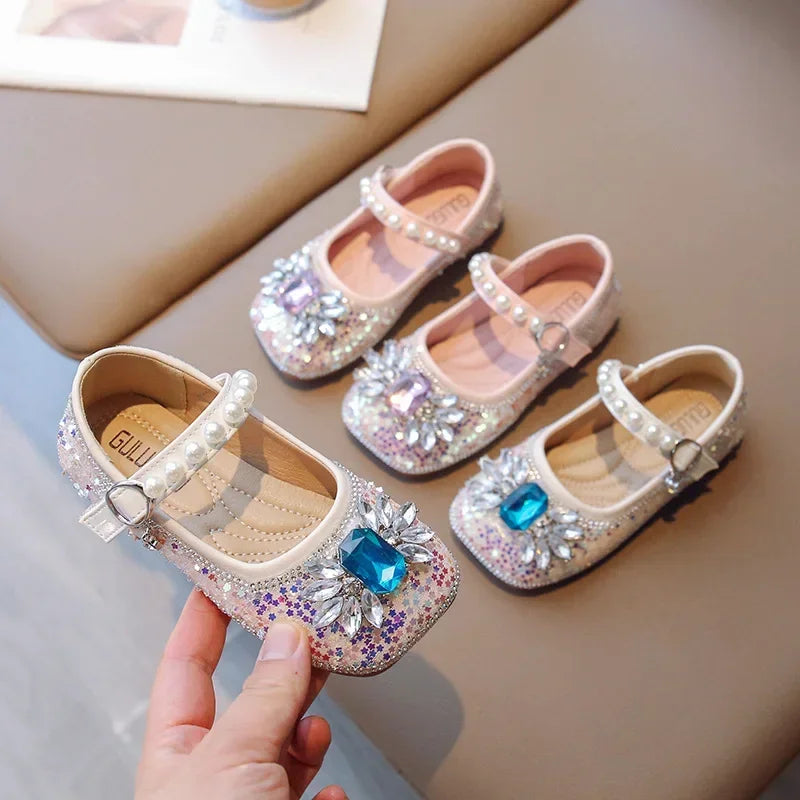 2025 New Fashionable Stylish Princess Crystal Shoes For Girls Children's Dance Kids Shoes Wholesale Medium