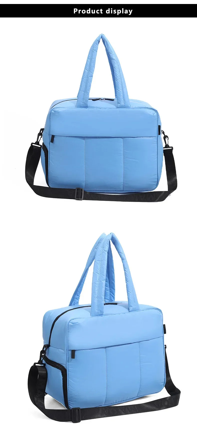 Duffel Weekender Bag Large Capacity Women Multifunction Leisure Travel Puffer Tote Gym Bag Carry on Bag with A Shoe Compartment
