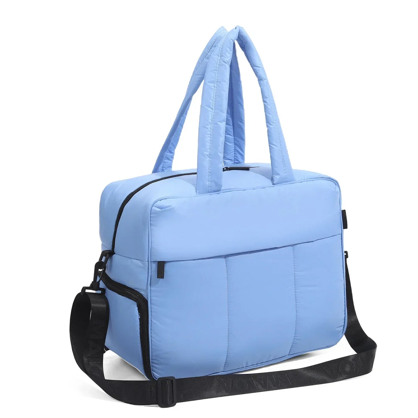 Duffel Weekender Bag Large Capacity Women Multifunction Leisure Travel Puffer Tote Gym Bag Carry on Bag with A Shoe Compartment