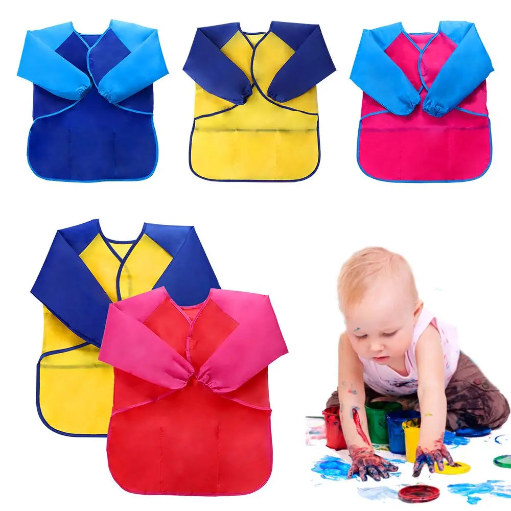 Children Art Baking Craft Kitchen Waterproof Art Kids Painting Apron Cooking Bib