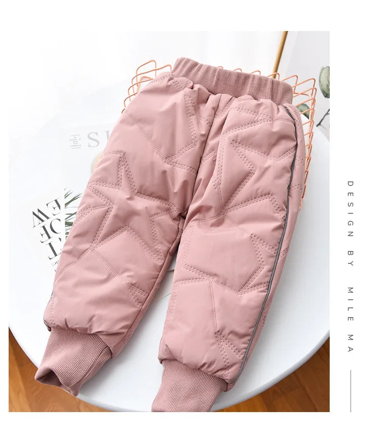 2024 New High quality thick winter warm cashmere kids baby pants Boys Girls children' cotton trousers children jeans1-6Y