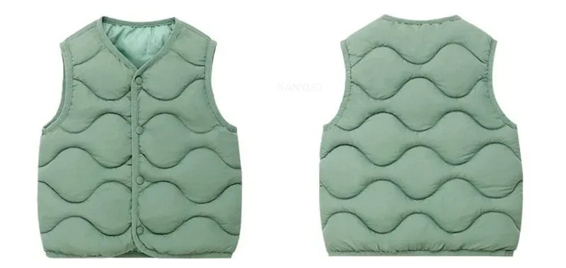 New Children Warm Cotton Vest Fashion Solid Boys Girls Baby Toddler Autumn Winter Waistcoats Casual Versatile Kids Clothing Tops