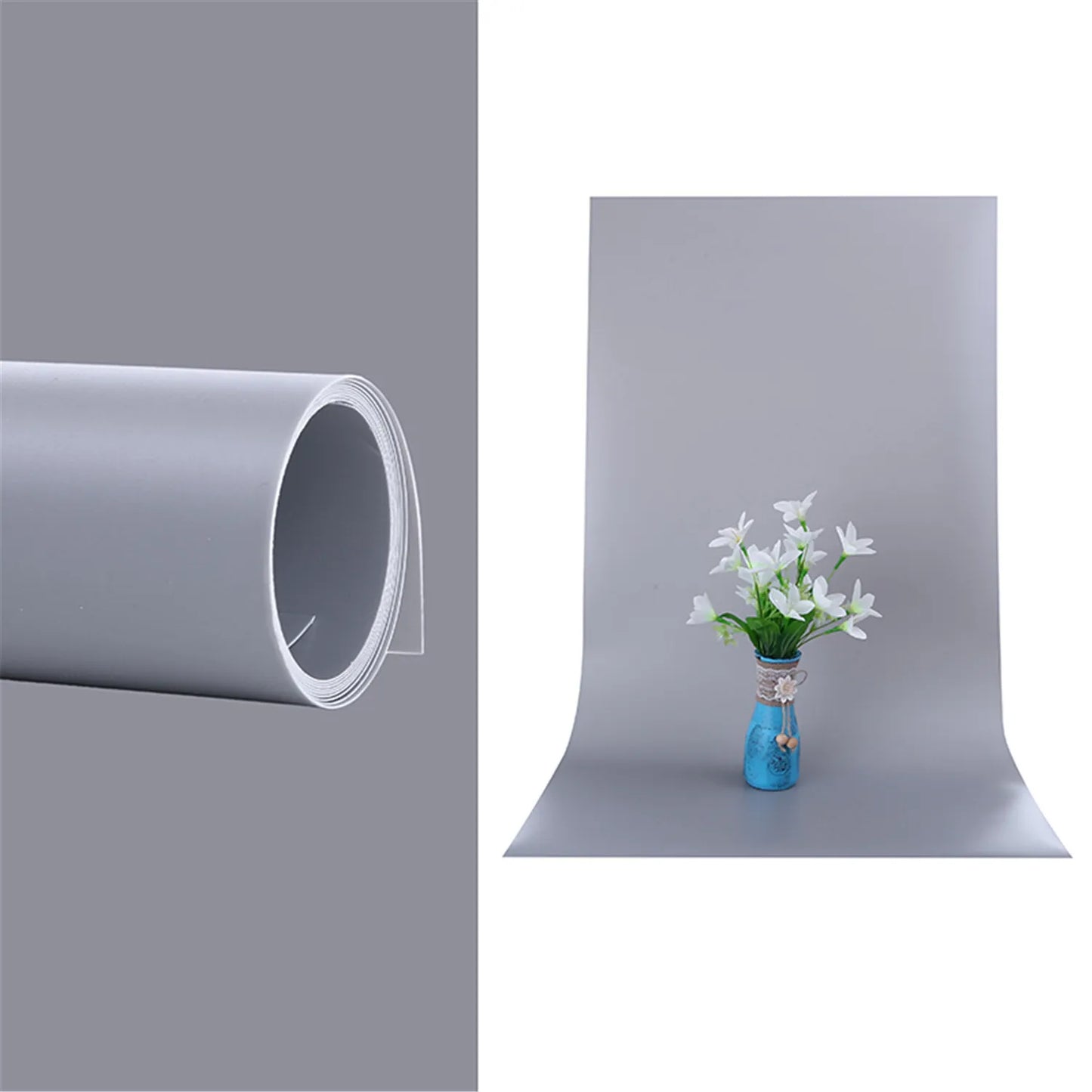 55*120cm Solid Matte PVC Anti-wrinkle Waterproof White Photo Backgrounds Backdrop for Photography Subject shooting