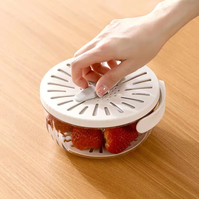 ABCA-Multifunctional Folding Drain Basket,Fruit & Vegetable Washing Bowl, Plastic Colander With Water-Filtering Basin