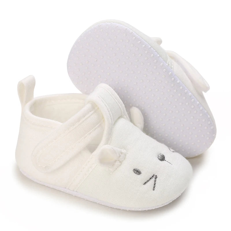 0-18 Months Infant Spring Shoe Newborn Infant Girls and Boys Recreational Baptism Non-Slip Walking Shoe White Soft-soled Sneaker