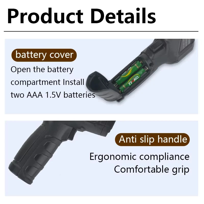 -50~800℃ Digital Thermometer Infrared Thermometers  Non-contact Pyrometer Kitchen Laser Temperature Meter Hygrometer Mestek