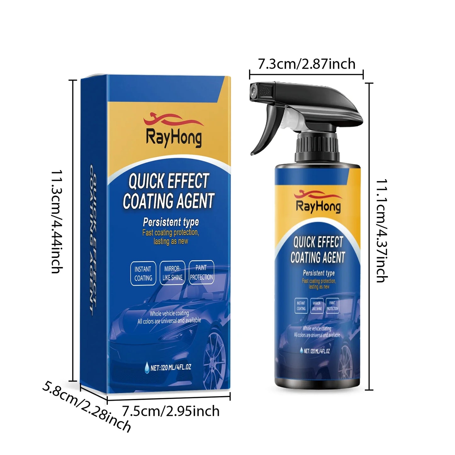 Car Coating Spray Multi-Functional Coating Renewal Agent 120ml Coating Agent Spray High Protection Quick Car Scratch Remover