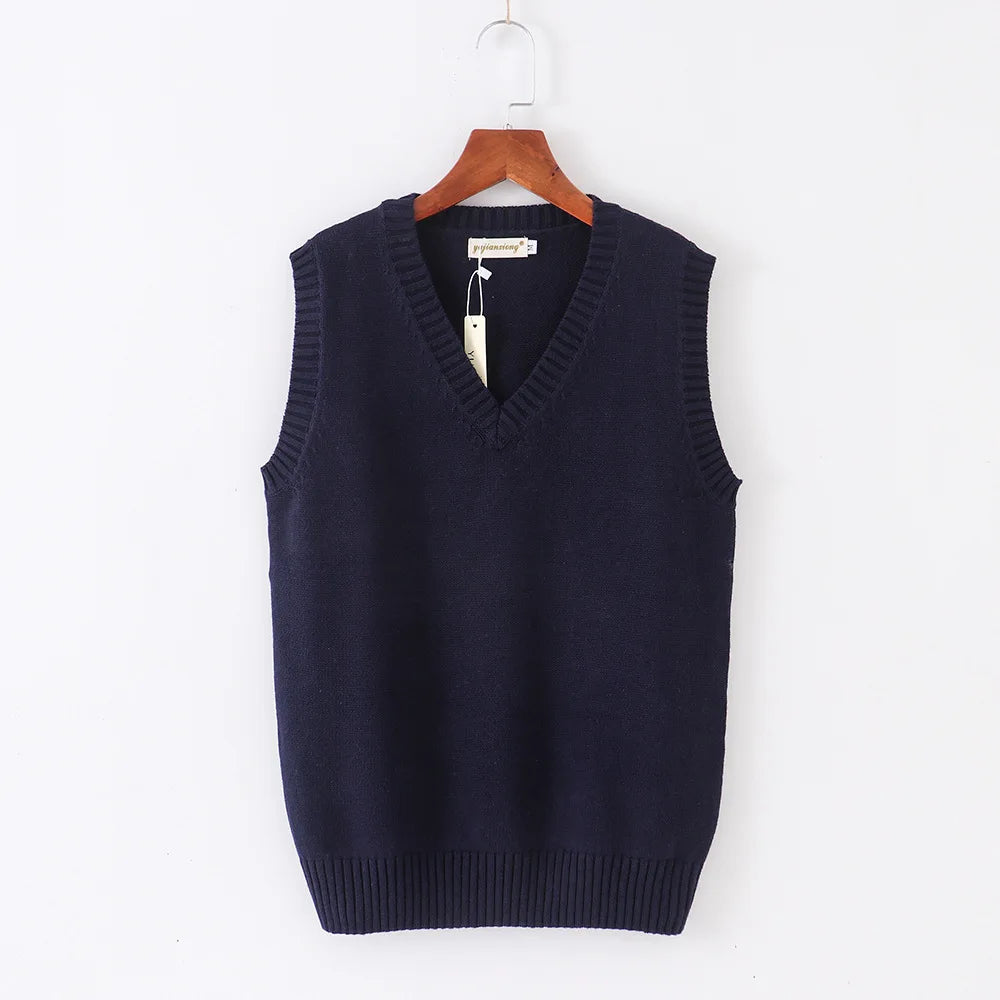 Japanese School JK Uniform Sweater Vest High School Uniform For Girls Boy Cosplay Halloween Winter Anime Vest cute Knitting Coat