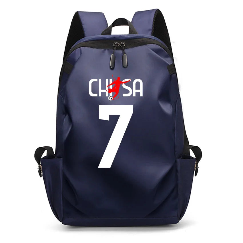 Men Laptop Backpacks Oxford High School Rucksack Boy girl Student Backpack Soccer Superstars DIM RIA Number 22 Printed usb