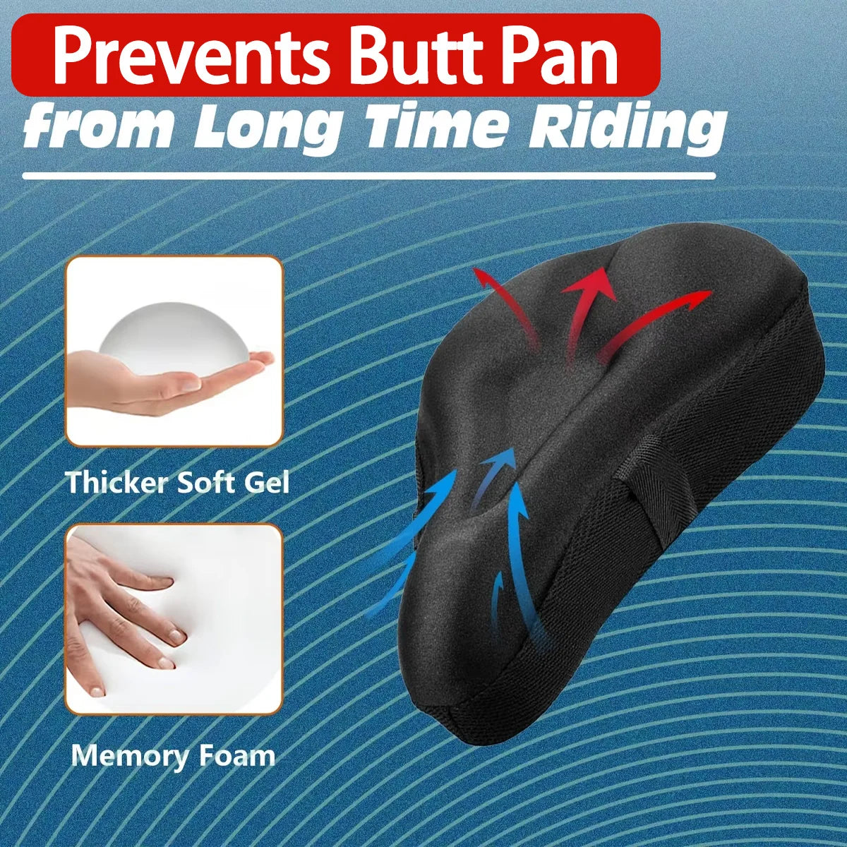 Bicycle Seat Cover Thickened Soft Gel Seat Cover Road Bike Mountain Bike Thickened Soft Cushion Bicycle Breathable Seat Cover