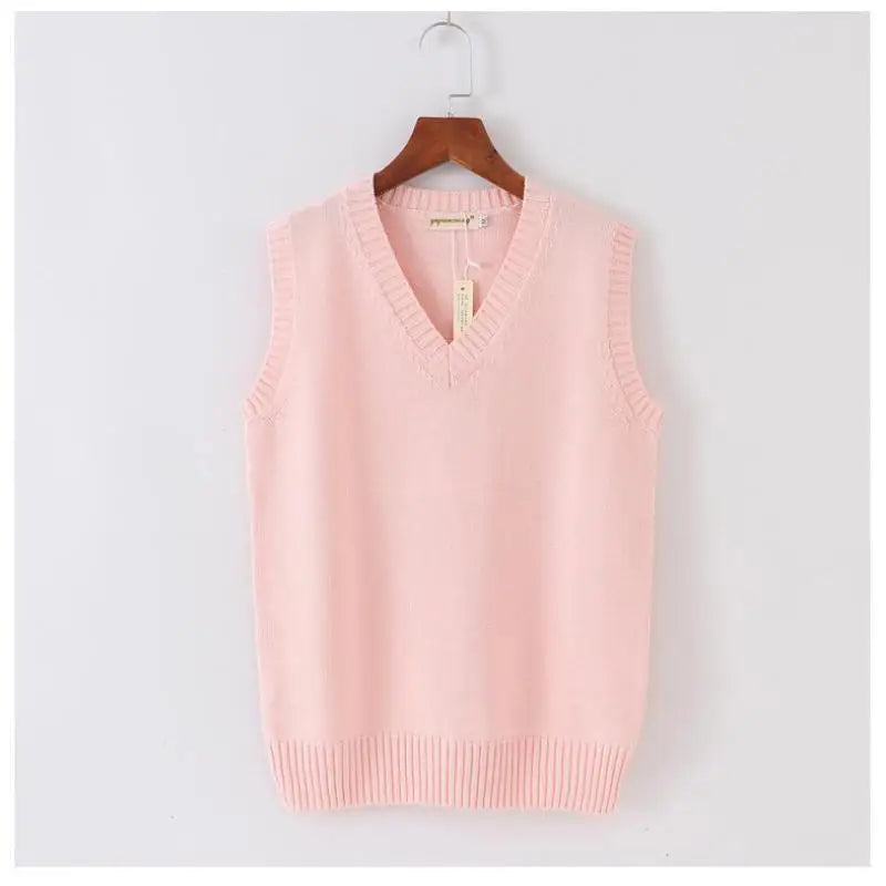 Japanese School JK Uniform Sweater Vest High School Uniform For Girls Boy Cosplay Halloween Winter Anime Vest cute Knitting Coat