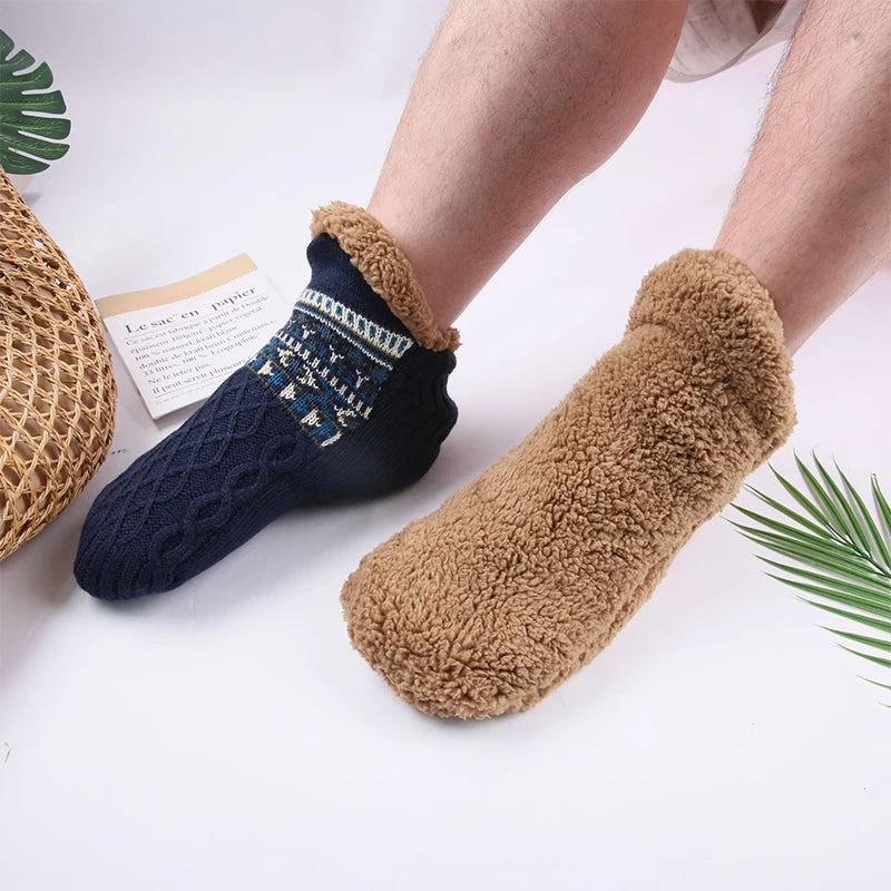 1 Pair Warm Winter Non-slip Floor Socks Women Men Snow Socks Sleep Carpet Socks Slippers Comfortable Soft Non-slip Yoga Socks