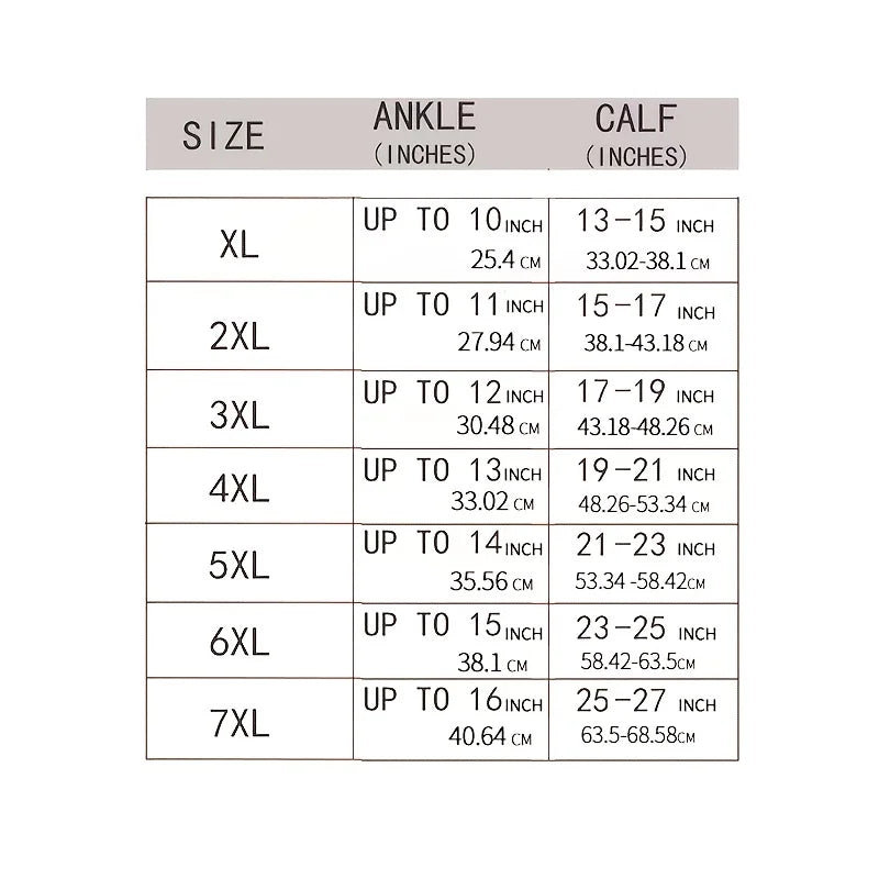 1 Pair of Extra Large Size Compression Socks for Men and Women with Wide Calf Knee Length Breathable Xl 2xl 3xl 4xl 5xl 6xl 7xl