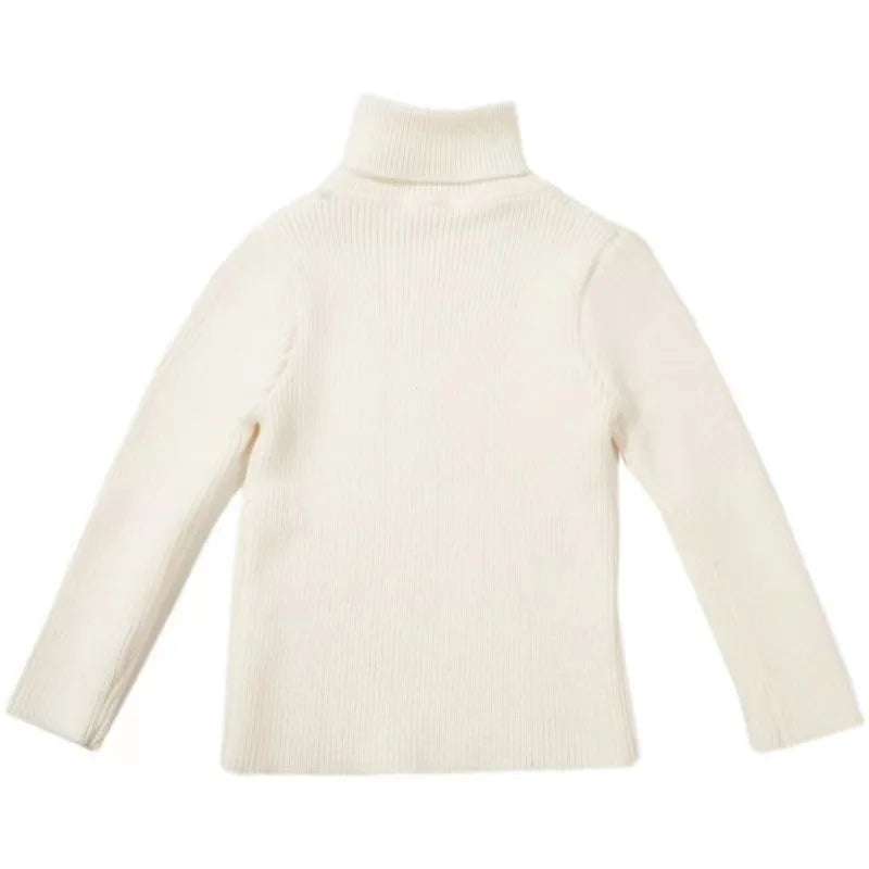 2024 New Sweater Kids Sweaters Autumn Girls Turtleneck Sweaters 1-9Yrs Baby Boys Pullover Winter Knitted Bottoming Boys Sweaters