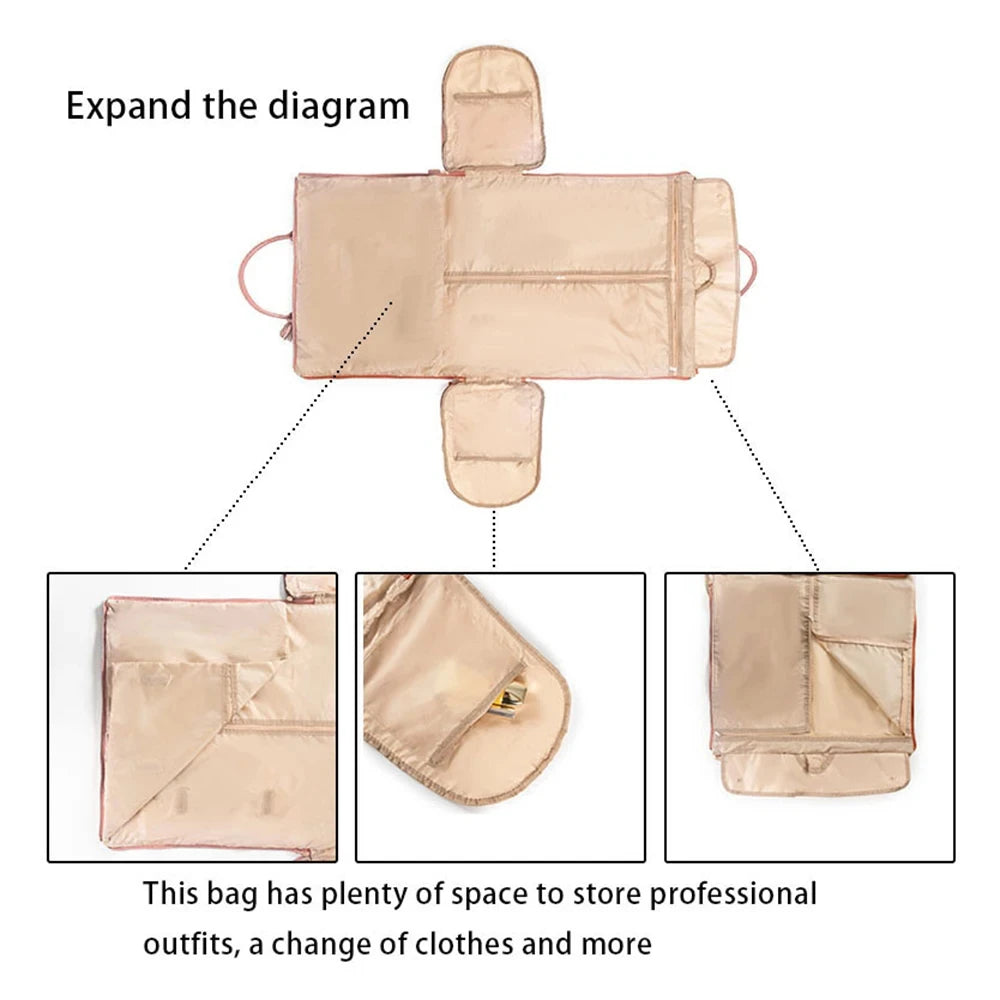 Buylor 2pcs Bags Folding Suit Bag Large Capacity Travel Luggage Bag With Shoe pouch Waterproof Women Handbag Outdoor Fitness Bag