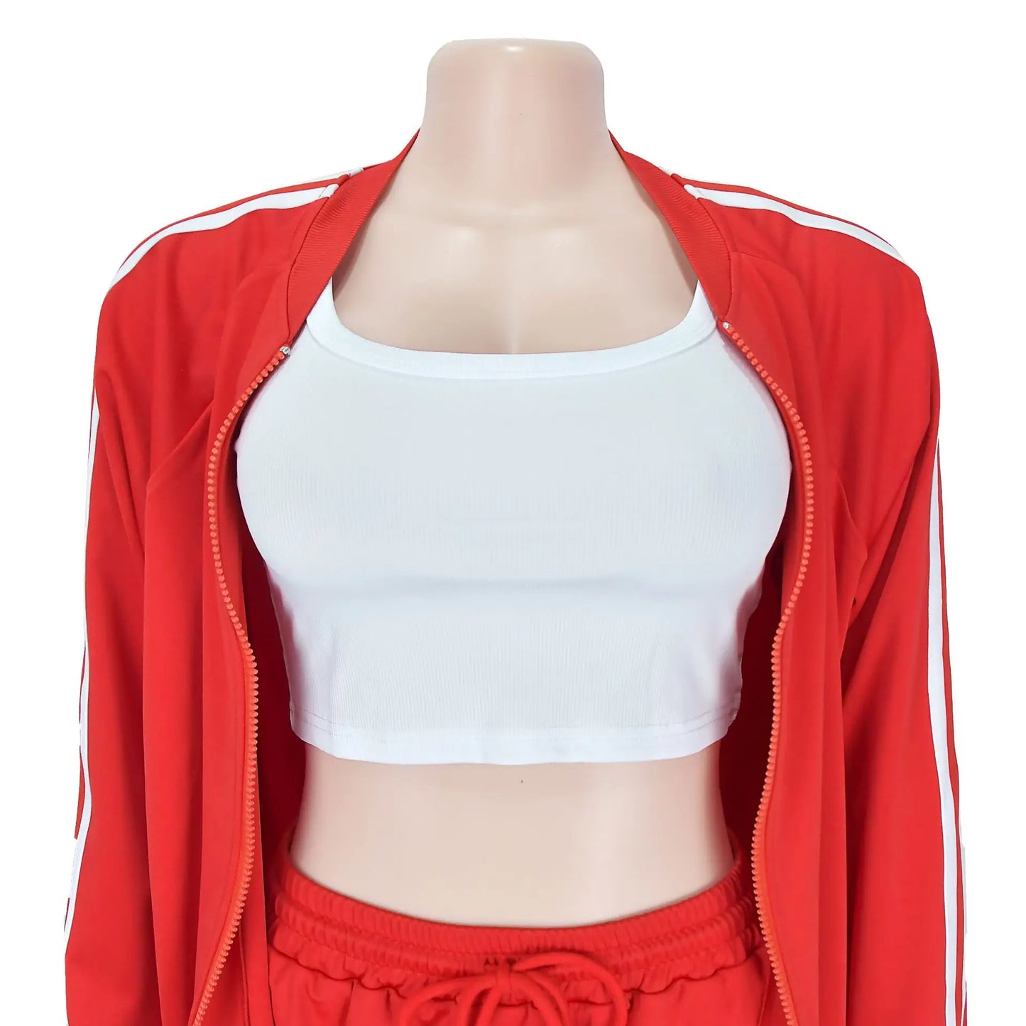 CM.YAYA Women's Set Full Sleeve Striped Coats Top + Short Skirts Spring Active Sporty Street Two 2 Piece Sets Outfits Tracksuit