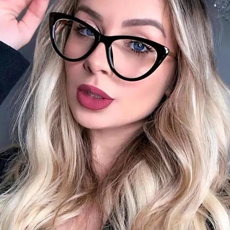 Anti Radiation/Blue Light Eyeglasses Replaceable Lens Cat Eye Computer Glasses