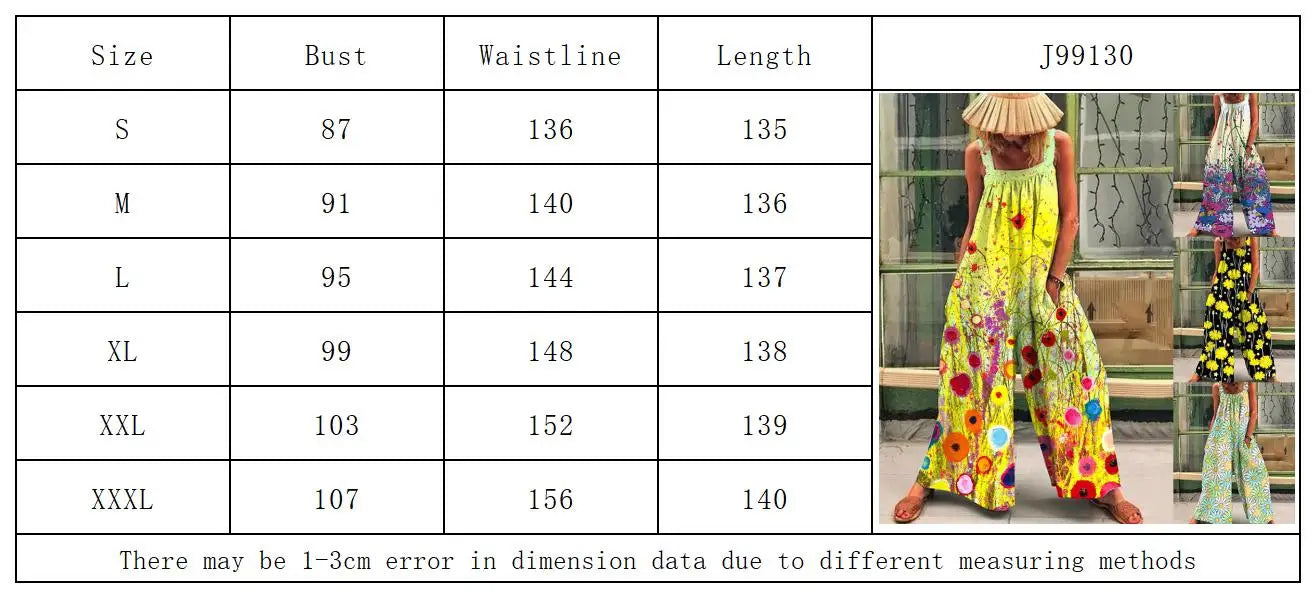 Loose casual lazy wind oversize print suspenders one-piece pants 2024 summer new straps broad leg one-piece pants woman