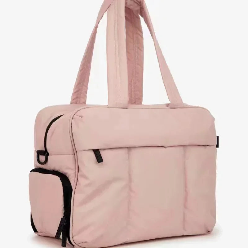 Duffel Weekender Bag Large Capacity Women Multifunction Leisure Travel Puffer Tote Gym Bag Carry on Bag with A Shoe Compartment