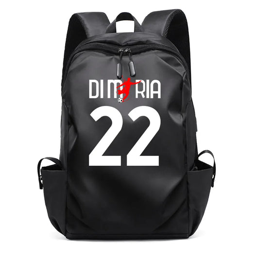 Men Laptop Backpacks Oxford High School Rucksack Boy girl Student Backpack Soccer Superstars DIM RIA Number 22 Printed usb