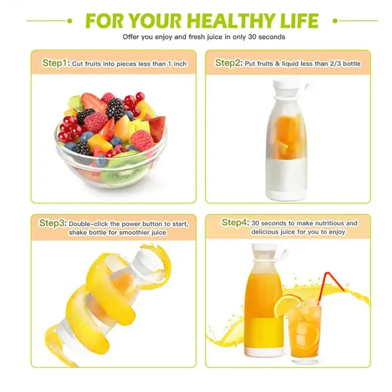 USB Rechargeable Portable Electric Fruit Juicer Blender Handheld Smoothie Milkshake Maker Mini Juice Water Stirring Mixer Cup