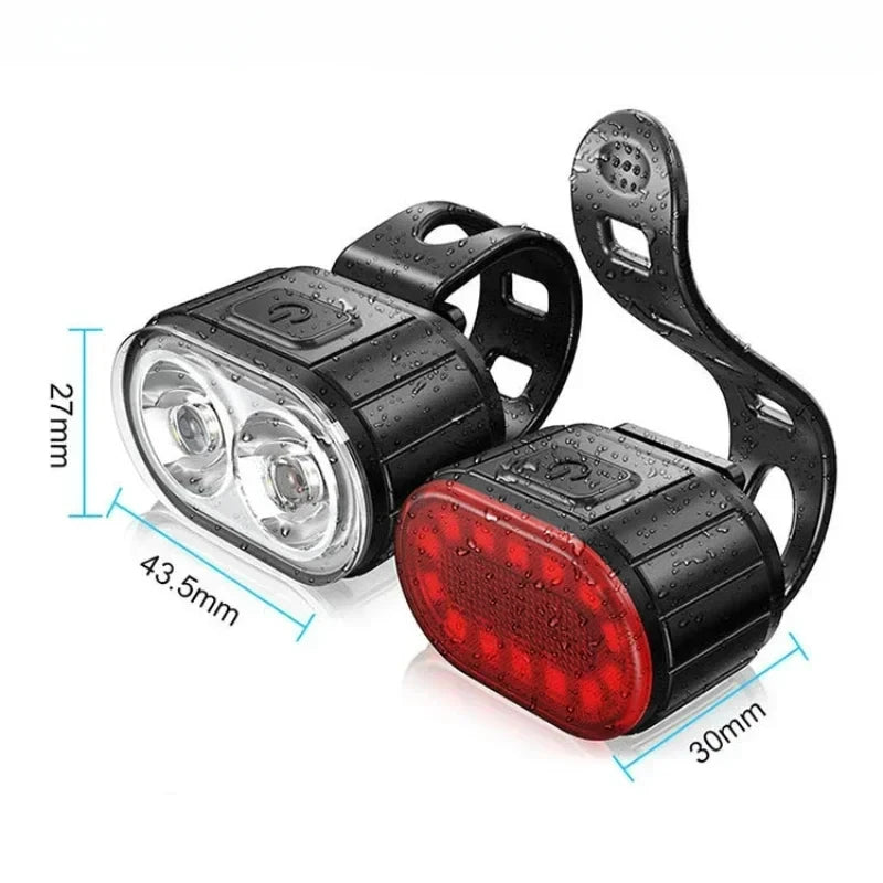 Cycling Bicycle Front Rear Light Set Bike Defense Flashlight Stick MTB Waterproof Taillight LED Lantern Bicycle Accessories